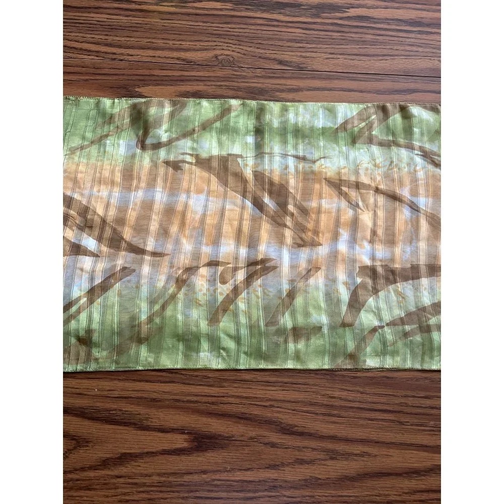 Sheer Green/Orange/Brown scarf made in Italy